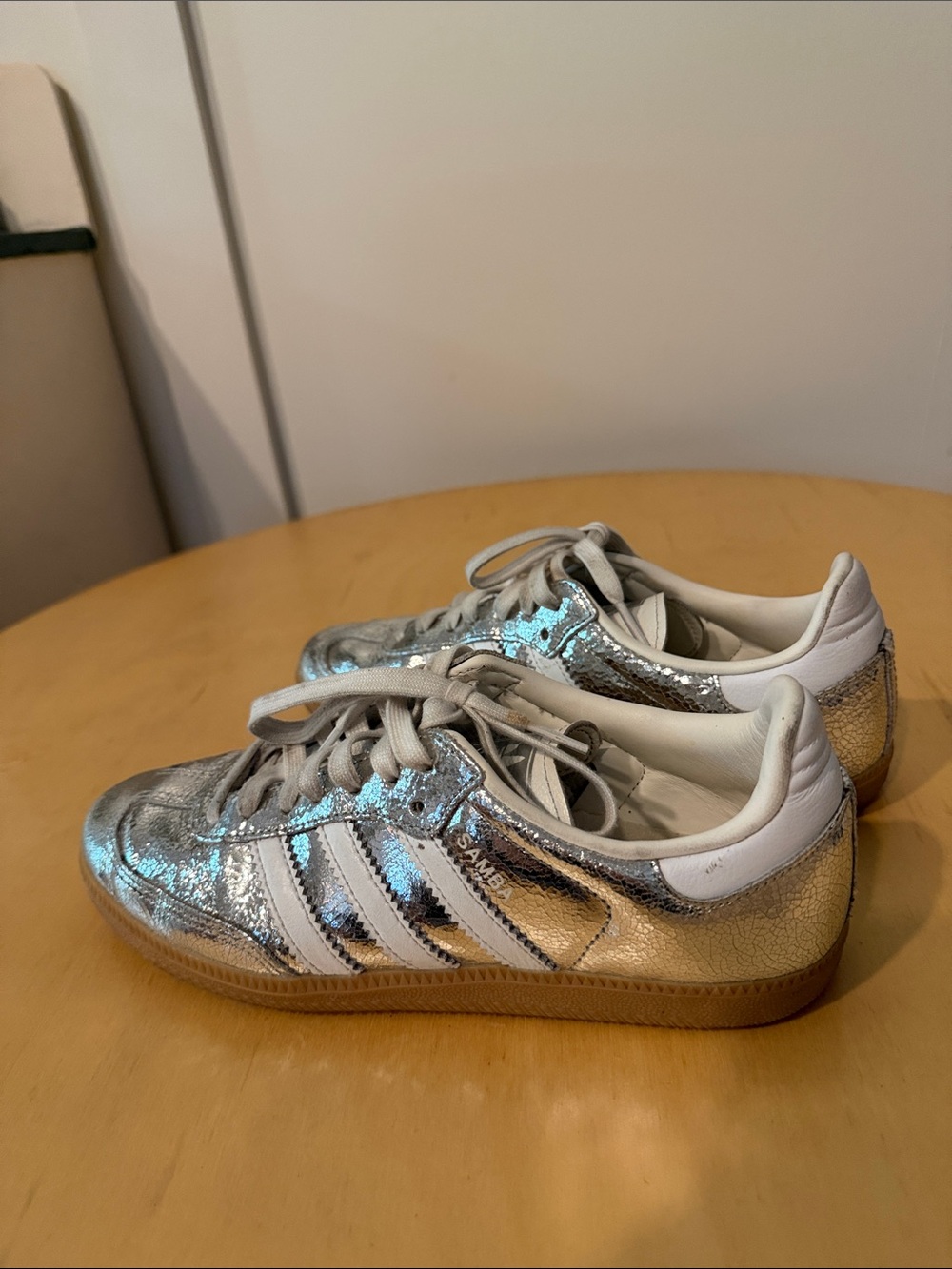 Silver Adidas Sambas